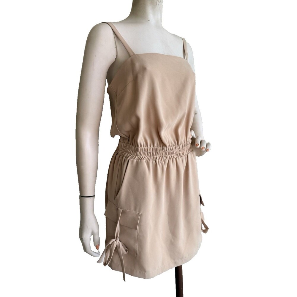 AMANDA UPRICHARD Dress Nude Beige Mini Sundress Size M